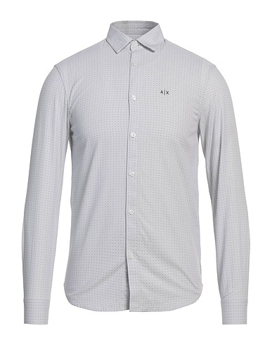 ARMANI EXCHANGE Patterned shirt Light grey 100% Cotton
