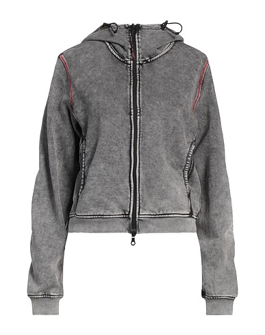 DIESEL Hooded track jacket  Charcoal 67% Cotton, 33% Polyester, Elastane