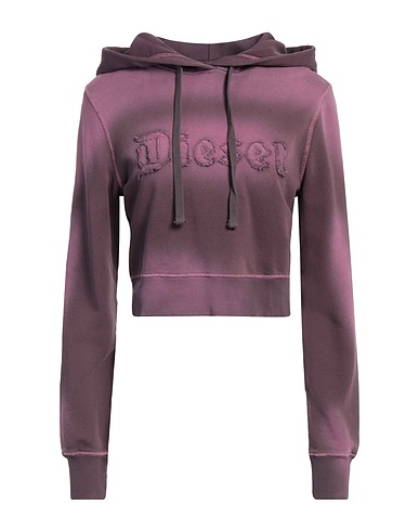 DIESEL Hooded track jacket  Mauve 100% Cotton, Elastane