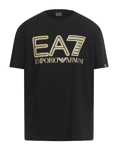 EA7 T-shirt Black 96% Cotton, 4% Elastane