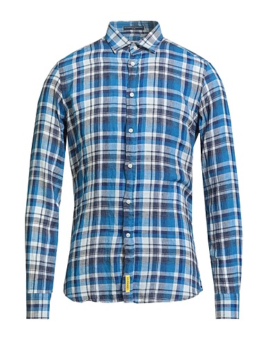B.D.BAGGIES Checked shirt Blue 100% Linen
