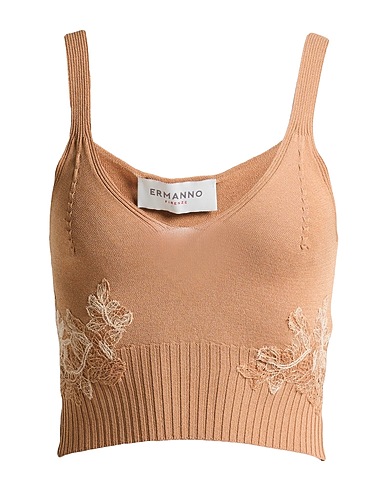 ERMANNO FIRENZE TOPS & TEES Camel 65% Viscose, 35% Polyamide
