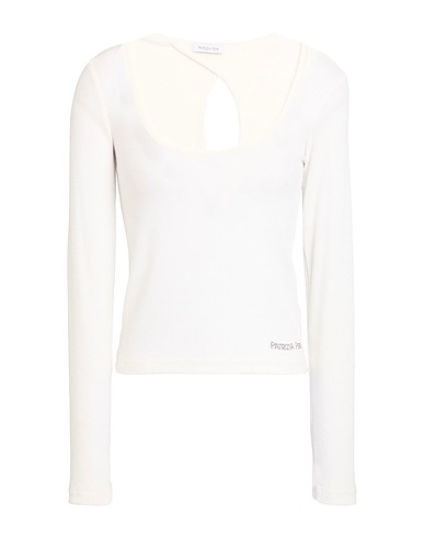PATRIZIA PEPE T-shirt White 65% Polyester, 25% Viscose, 10% Elastane, Metal