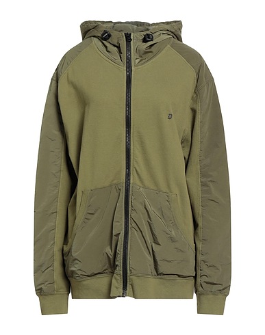 DONDUP Felpa Verde militare 100% Cotone, Poliammide, Elastan
