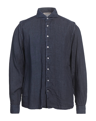LA FILERIA Linen shirt Navy blue 100% Linen