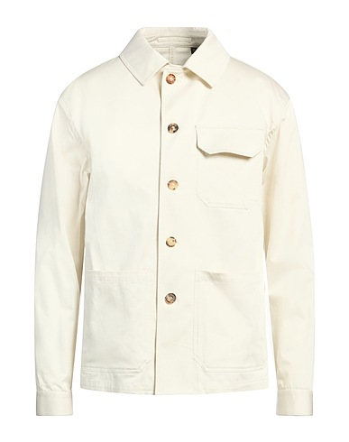 LARDINI Jacket Off white 97% Cotton, 3% Elastane