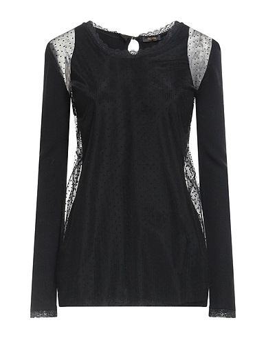 FRACOMINA Top Nero 100% Rayon, Poliestere