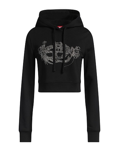 DIESEL Hooded sweatshirt Black 100% Cotton, Elastane