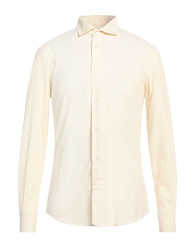 OUT/FIT Camicia tinta unita AVORIO 100% Cotone