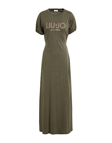 LIU •JO Long dress Military green 100% Cotton