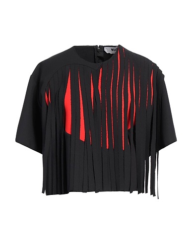 MSGM トップス ブラック ポリエステル 84% / レーヨン 10% / ポリウレタン 6%