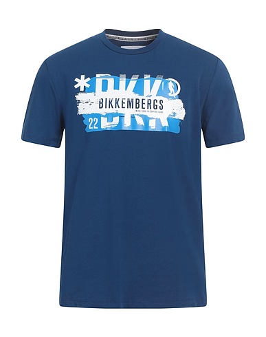 BIKKEMBERGS T-shirt Blue 95% Cotton, 5% Elastane