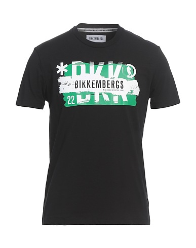 BIKKEMBERGS T-Shirt Schwarz 95% Baumwolle, 5% Elastan
