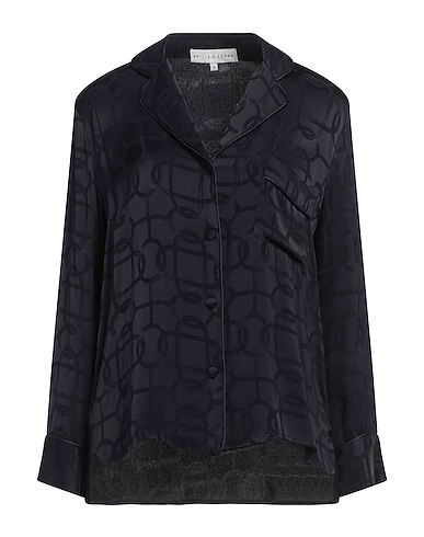 SKILLS & GENES Solid colour shirts & blouses Midnight blue 100% Viscose