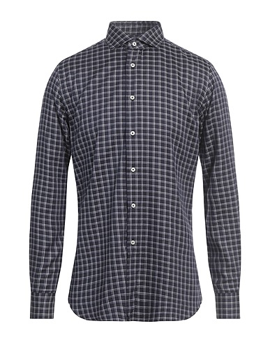 XACUS Kariertes Hemd Marineblau 100% Baumwolle
