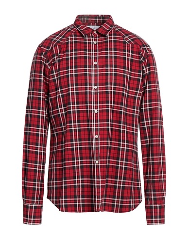 AGLINI Checked shirt Red 100% Cotton