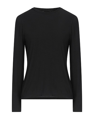 ROBERTO COLLINA Basic T-Shirt Black 82% Modal, 10% Cashmere, 8% Elastane