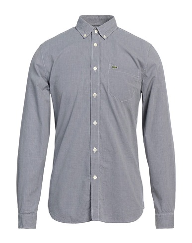 LACOSTE Checked shirt Black 100% Cotton
