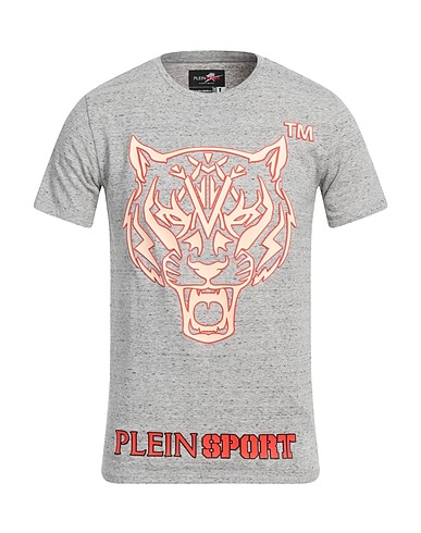 PLEIN SPORT T-shirt Light grey 52% Cotton, 44% Polyester, 4% Elastane