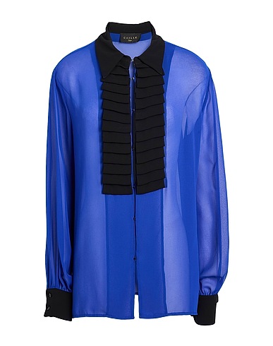 GAëLLE Paris Patterned shirts & blouses Blue 100% Polyester