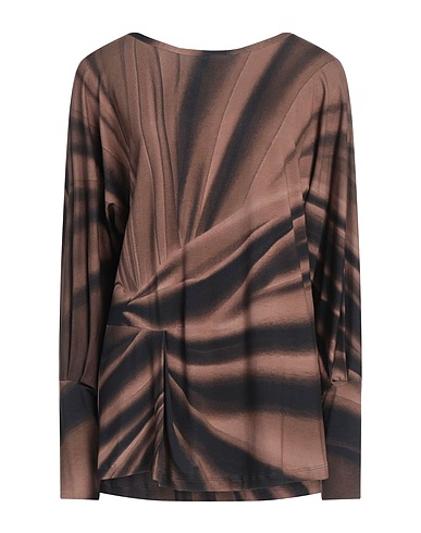 ALBERTA FERRETTI T-shirt Καφέ 95% Βισκόζη, 5% Ελαστάνη