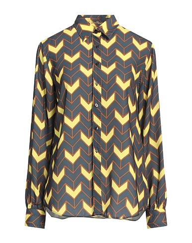 LE SARTE PETTEGOLE Patterned shirts & blouses Yellow 100% Polyester