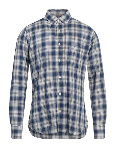 TINTORIA MATTEI 954 Checked shirt Navy blue 100% Cotton