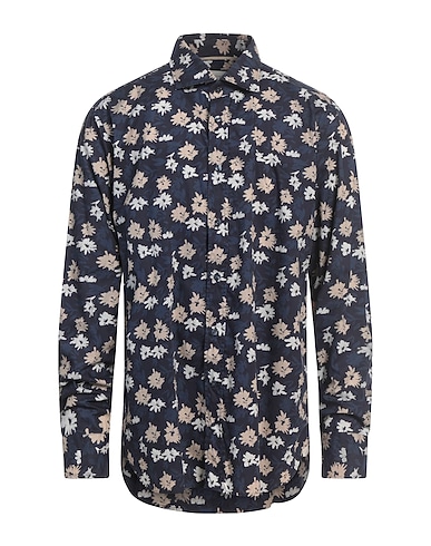 TINTORIA MATTEI 954 Patterned shirt Midnight blue 100% Cotton