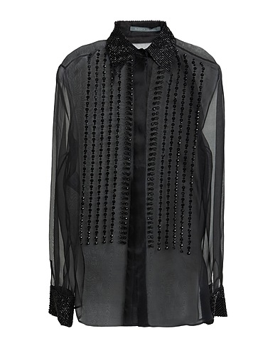 ALBERTA FERRETTI Silk shirts & blouses Black 100% Silk, Glass, PVC - Polyvinyl chloride