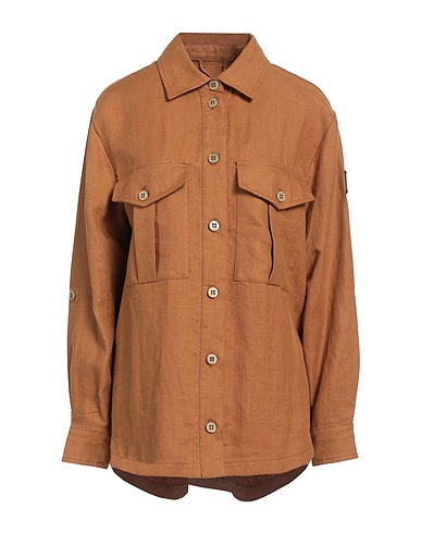 HISTORIC Solid colour shirts & blouses Camel 80% Cotton, 20% Linen