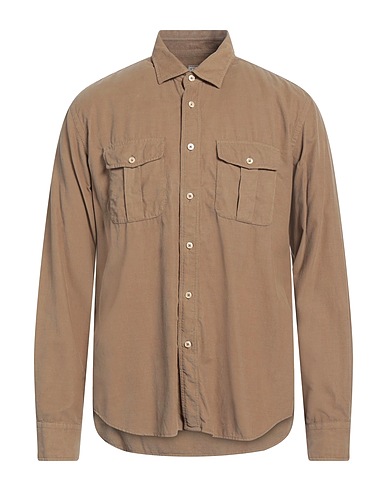 XACUS Solid color shirt Khaki 100% Cotton