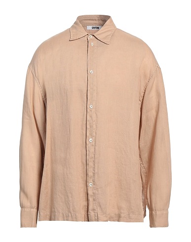 GRIFONI Chemise de couleur unie Sable 100% Lin