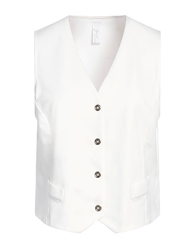 BREBIS NOIR Gilet Off white 63% Viscosa, 32% Poliammide, 5% Elastan