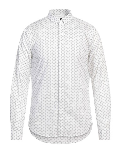 ARMANI EXCHANGE Patterned shirt White 97% Cotton, 3% Elastane