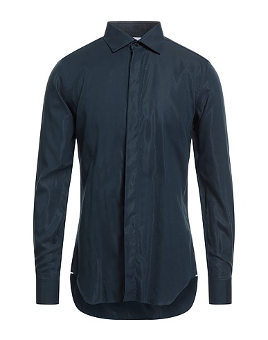XACUS Solid colour shirt Midnight blue 60% Cotton, 40% Viscose
