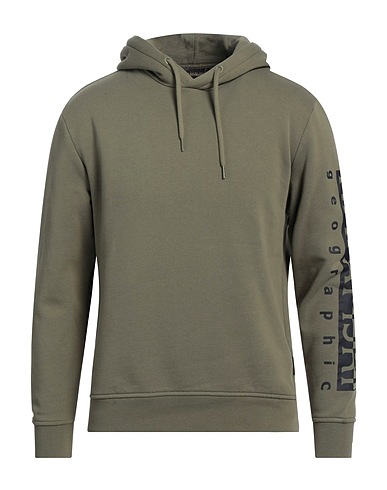 NAPAPIJRI Hooded track jacket  Military green 80% Cotton, 20% Polyester, Elastane