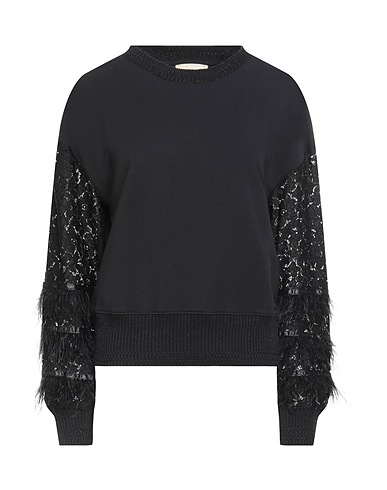 FRACOMINA Sweatshirt Black 51% Modal, 42% Polyester, 7% Lycra®
