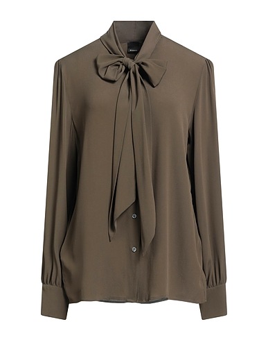 PINKO Solid colour shirts & blouses Military green 69% Acetate, 31% Silk