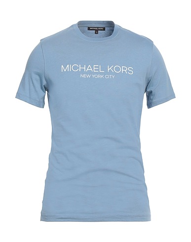 MICHAEL KORS MENS T-shirt Sky blue 100% Cotton
