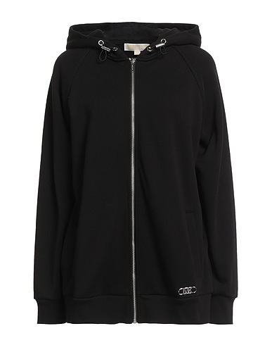 MICHAEL MICHAEL KORS Hooded track jacket  Black 100% Organic cotton, Elastane