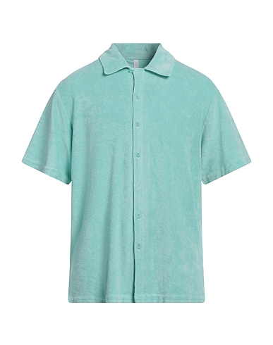 04651/A TRIP IN A BAG Solid colour shirt Turquoise 100% Cotton