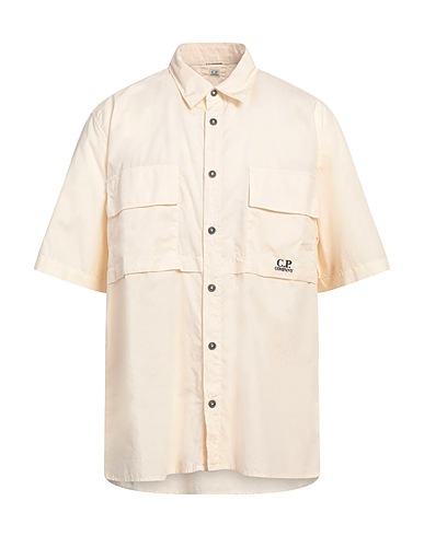 C.P. COMPANY Solid colour shirt Ivory 100% Cotton
