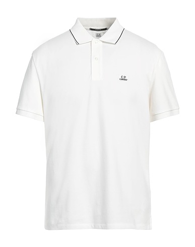 C.P. COMPANY Polo shirt White 95% Cotton, 5% Elastane