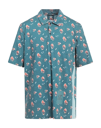 C.P. COMPANY Polo shirt Deep teal 55% Cotton, 45% Polyamide