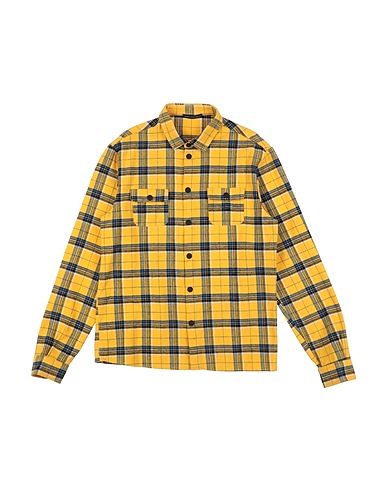 DANIELE ALESSANDRINI Patterned shirt Yellow 100% Cotton