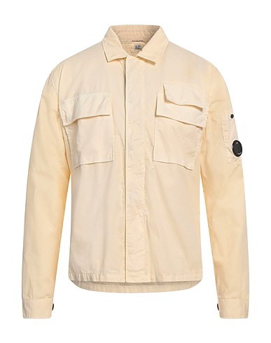 C.P. COMPANY Solid color shirt Cream 100% Cotton