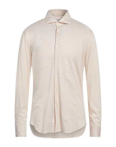 XACUS Einfarbiges Hemd Cremeweiß 50% Baumwolle, 50% Lyocell
