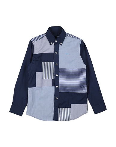 HARMONT & BLAINE Patterned shirt Navy blue 100% Cotton