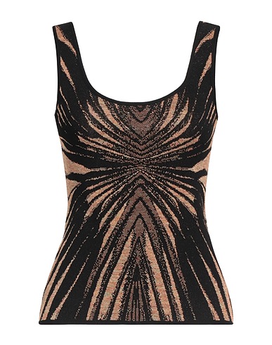 ROBERTO CAVALLI Top Black 82% Viscose, 10% Metal, 8% Polyester