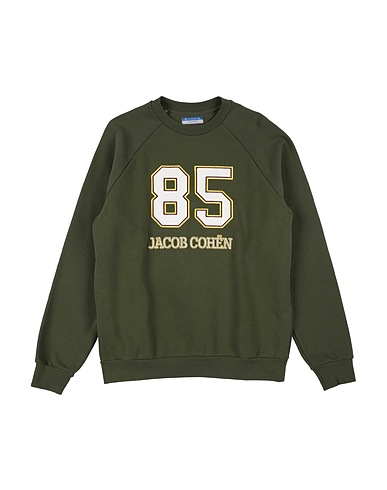 JACOB COHЁN Sweatshirt Military green 100% Cotton, Elastane